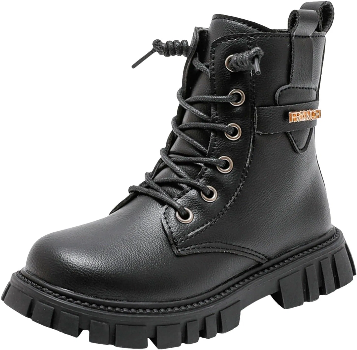 Детские ботинки для девочек на шнуровке с боковой молнией Combat Riding Boots