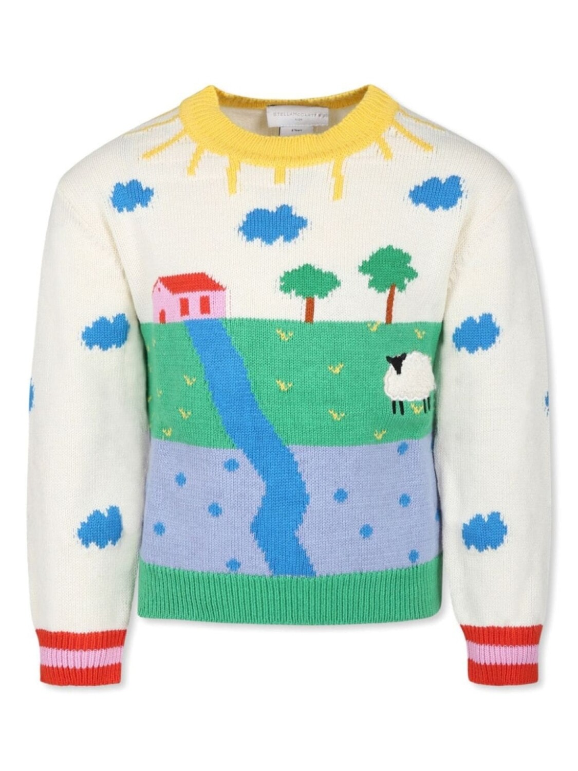 

Stella McCartney Kids джемпер с узорчатой интарсией, белый