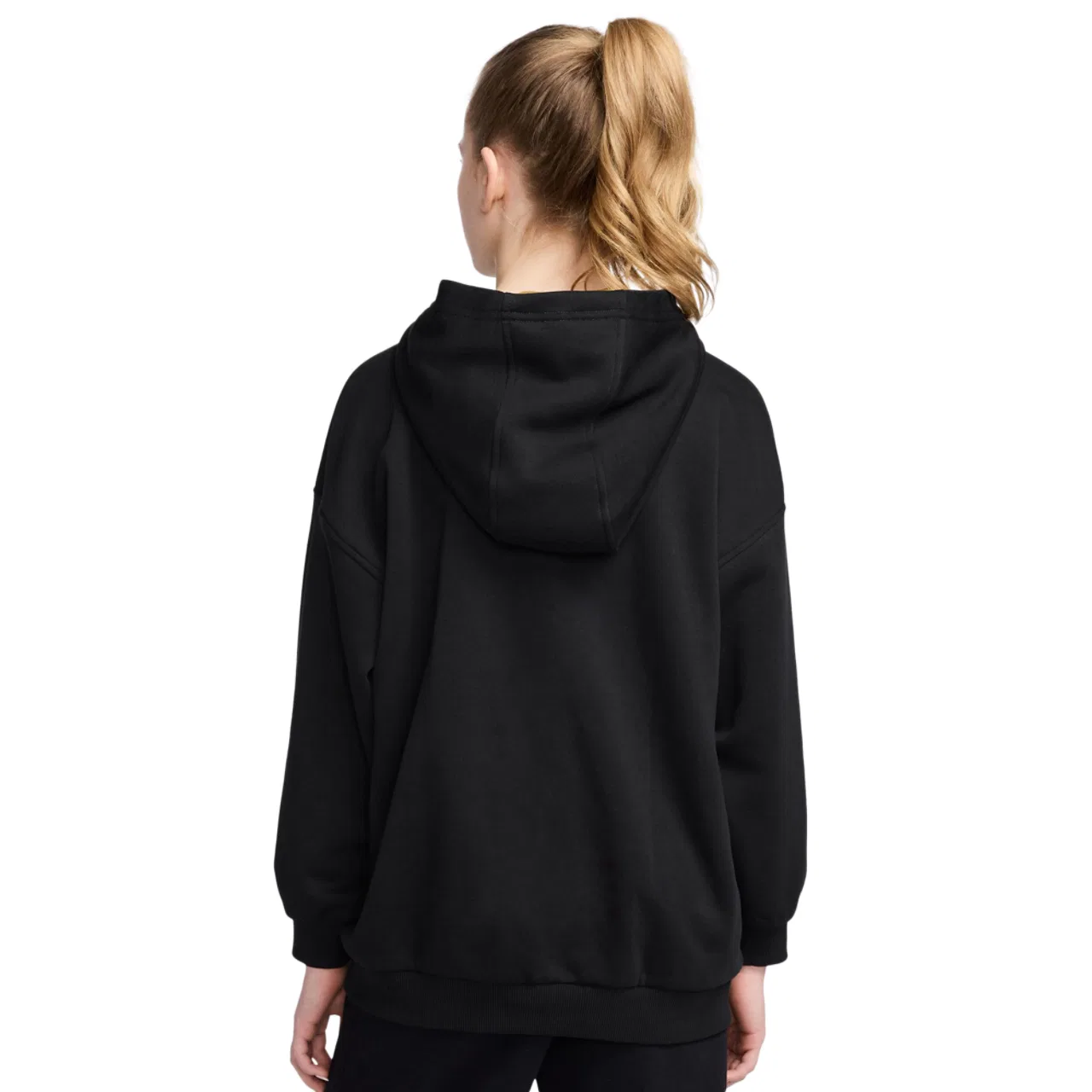 Худи для девочек NSW Shine Satin OS Club Fleece Nike, золотистый/черный — фото 2