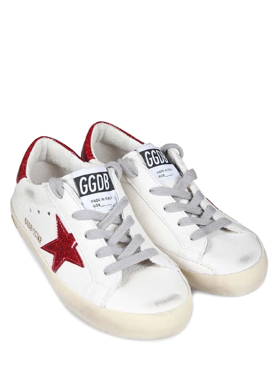 Кроссовки детские Golden Goose Sstar, красно-белые — фото 2