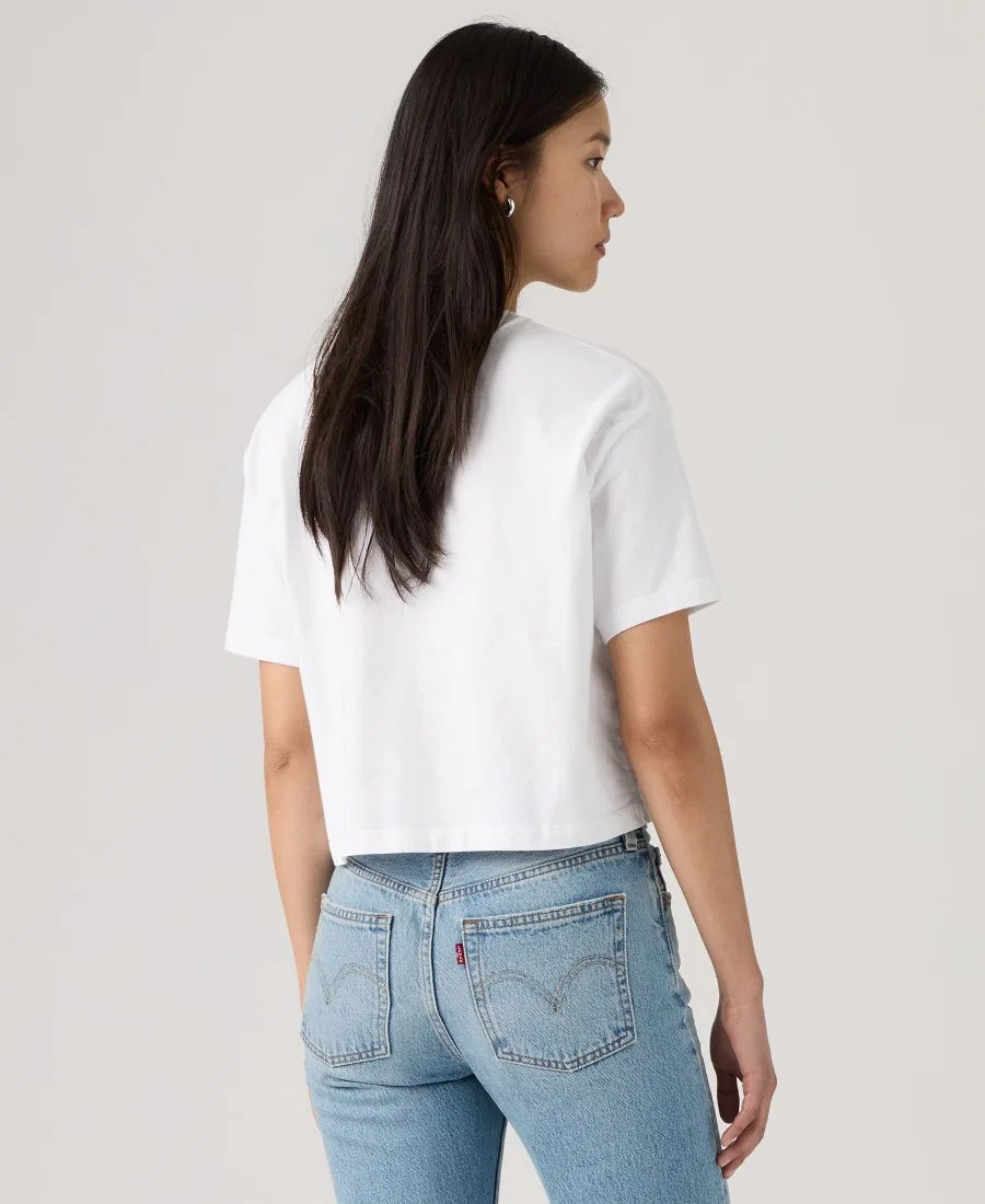 Женская футболка с круглым вырезом, укороченная Levi's, Bright White — фото 3