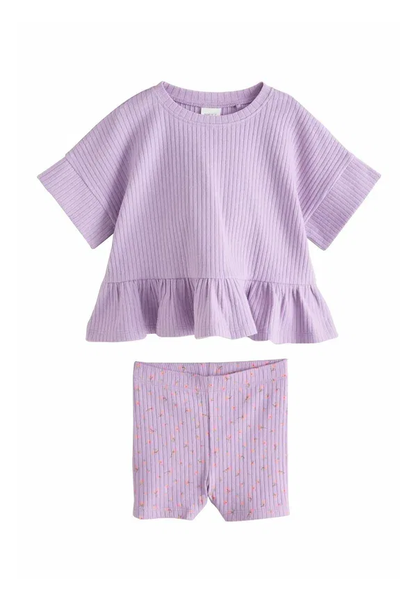 Комплект из футболки и шорт с цветочным принтом Short sleeve and set - shorts Next Lilac Purple, фиолетовый