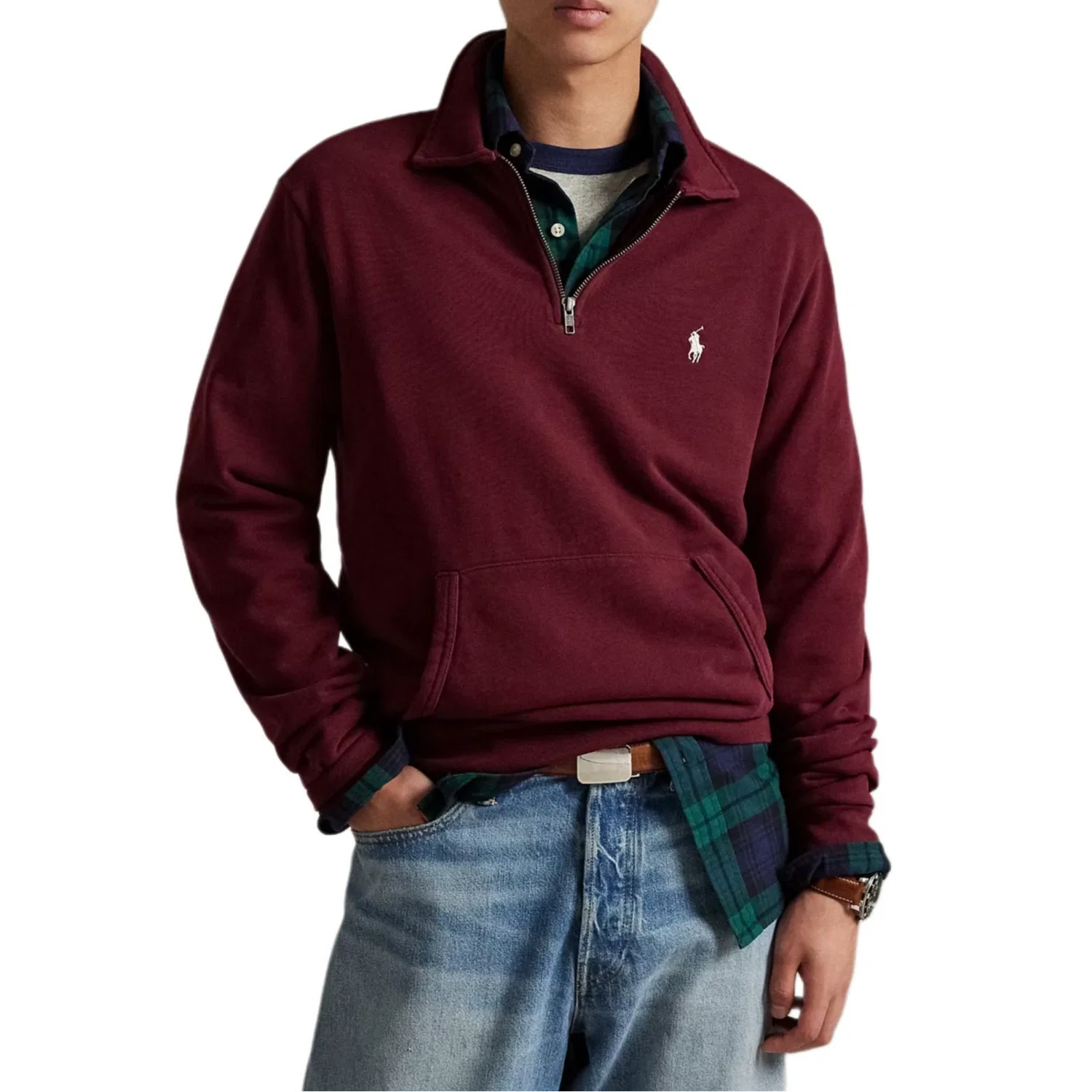 Мужской свитшот с молнией Polo Ralph Lauren, Classic Wine Red — фото 3