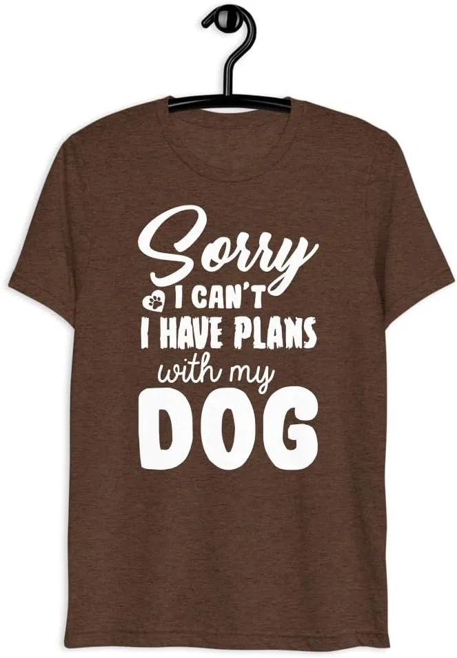 Мужская футболка с принтом Sorry I Can't I Have Plans with My Dog 3413, Brown Triblend