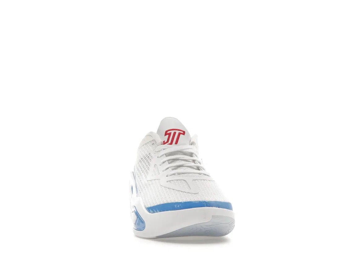 Детские кроссовки для мальчиков с длинным шнурованием Jordan Tatum 1 Jordan, White/University Red/University Blue/University Gold — фото 2