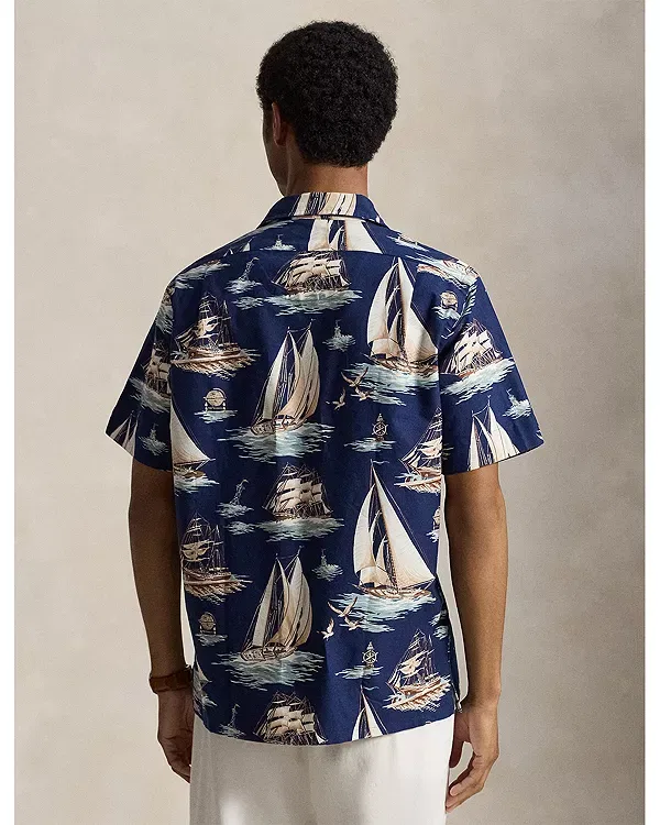 Мужская рубашка с принтом Sailboat print oxford shirt Polo Ralph Lauren, мультиколор — фото 3