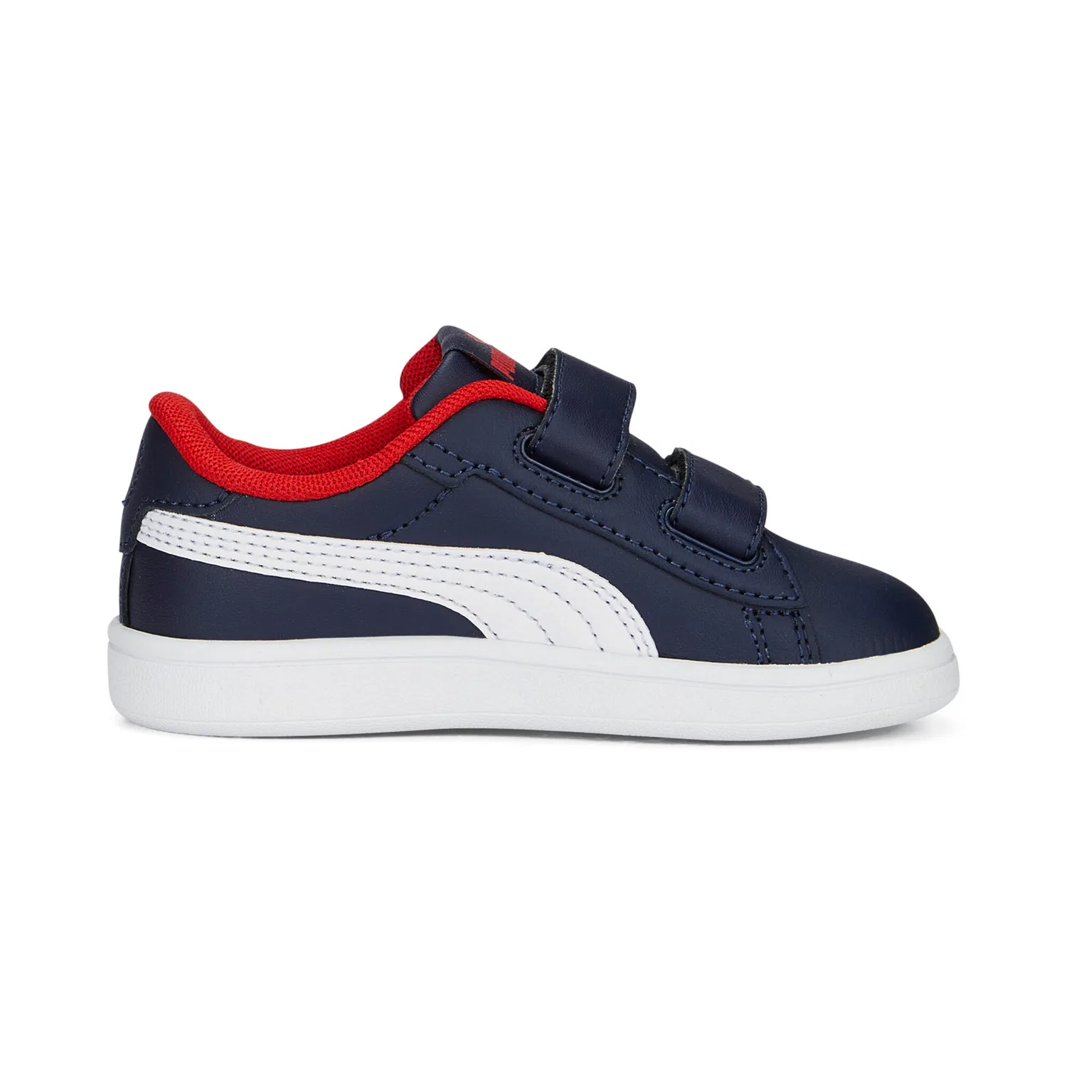 Детские кроссовки с ремешками PUMA SMASH 3.0 L V INF, Navy/White/Red — фото 3