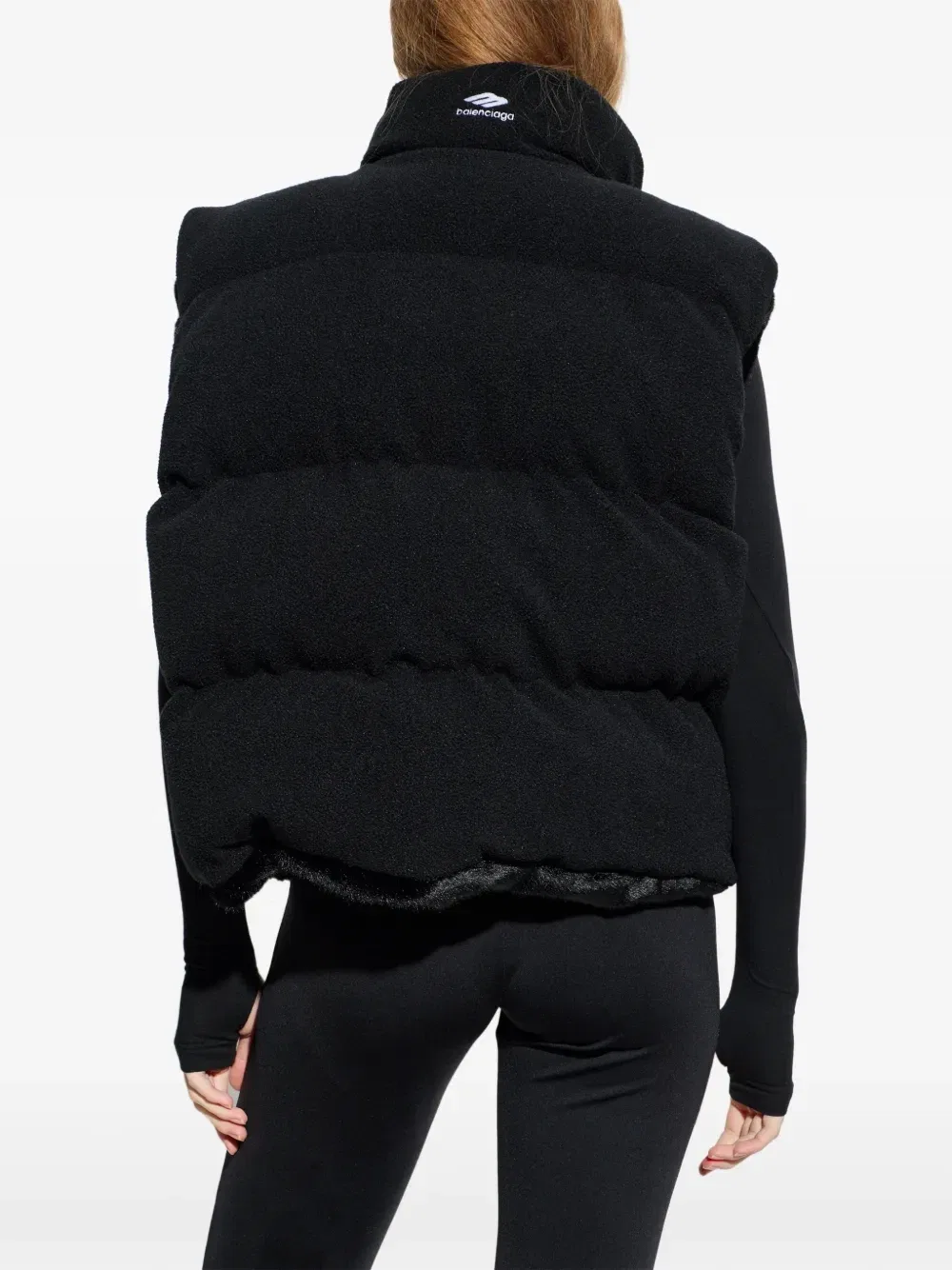 Жилет из искусственного меха на молнии Balenciaga, черный — фото 4