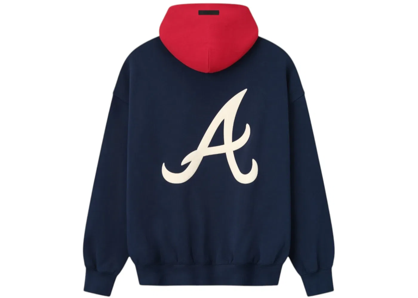 Мужская худи с принтом Fear of God Essentials Atlanta Braves, Navy/Red — фото 2