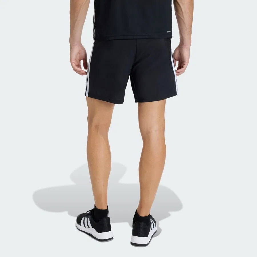Шорты спортивные с принтом Workout Essentials Base 3 Stripes adidas, Черно-белый — фото 2