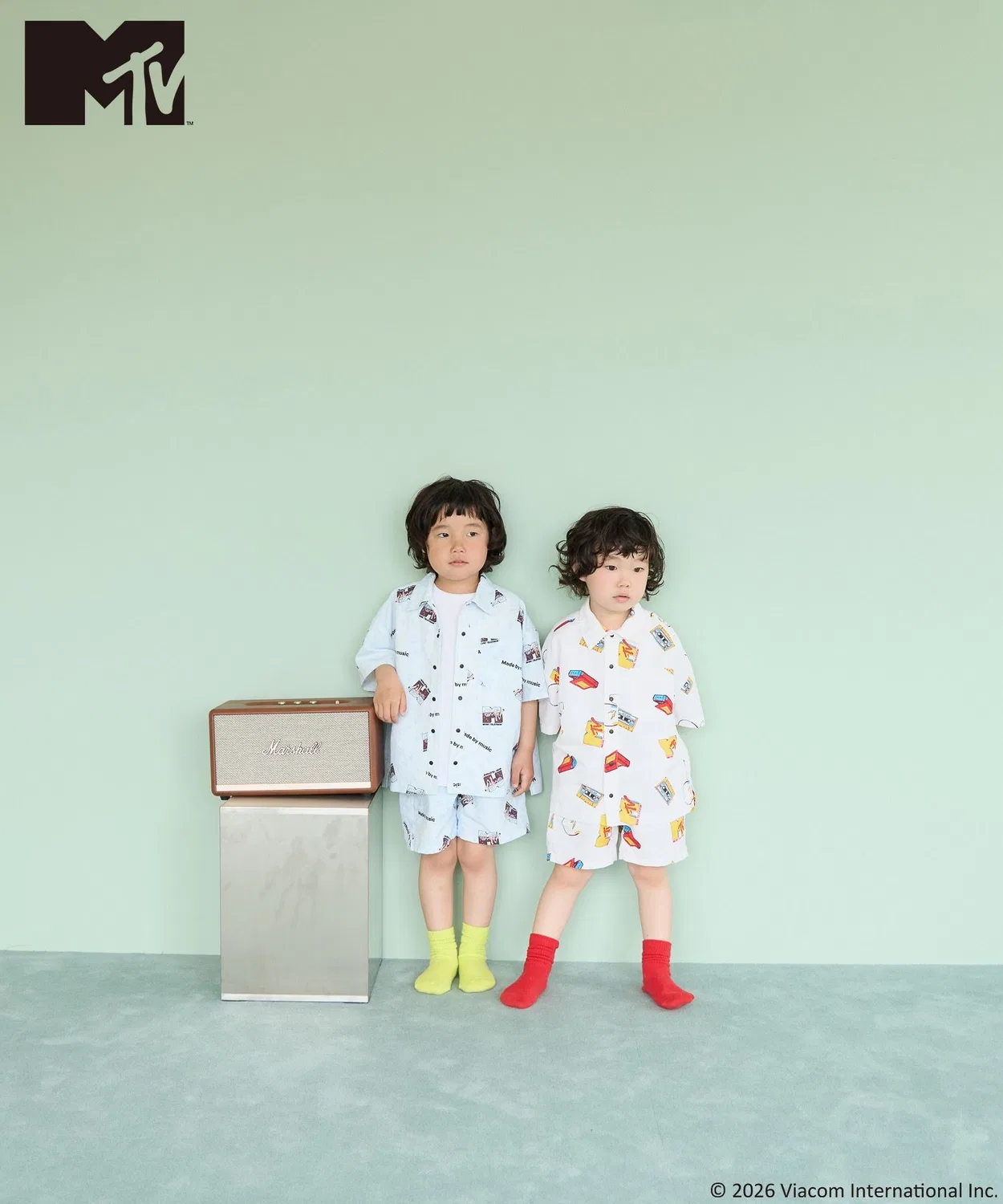 Детские шорты с принтом MTV Off White LOWRYS FARM — фото 4