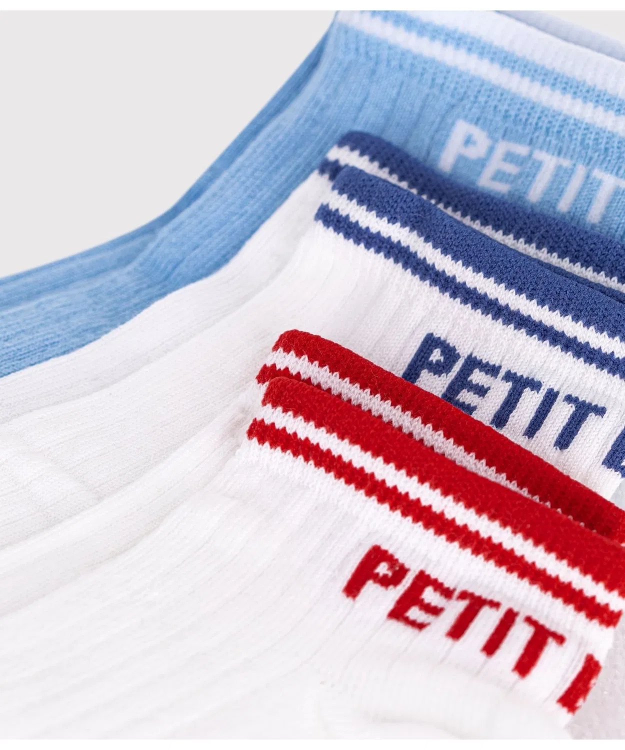 Детские носки с логотипом, комплект из 3 пар PETIT BATEAU, Разноцветный — фото 2