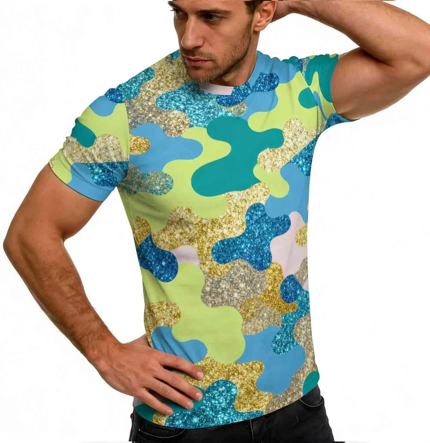 Мужская футболка с камуфляжным принтом Summer Hunting, Camouflage19 — фото 2
