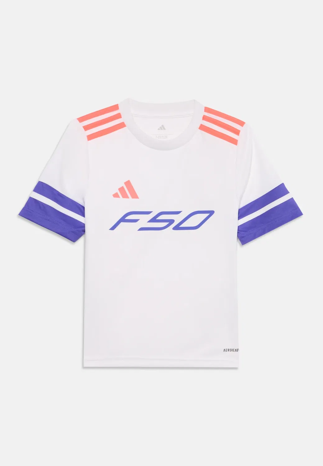 Спортивная футболка F50 унисекс Adidas Performance, White/Solar Turbo/Solar Purple — фото 3