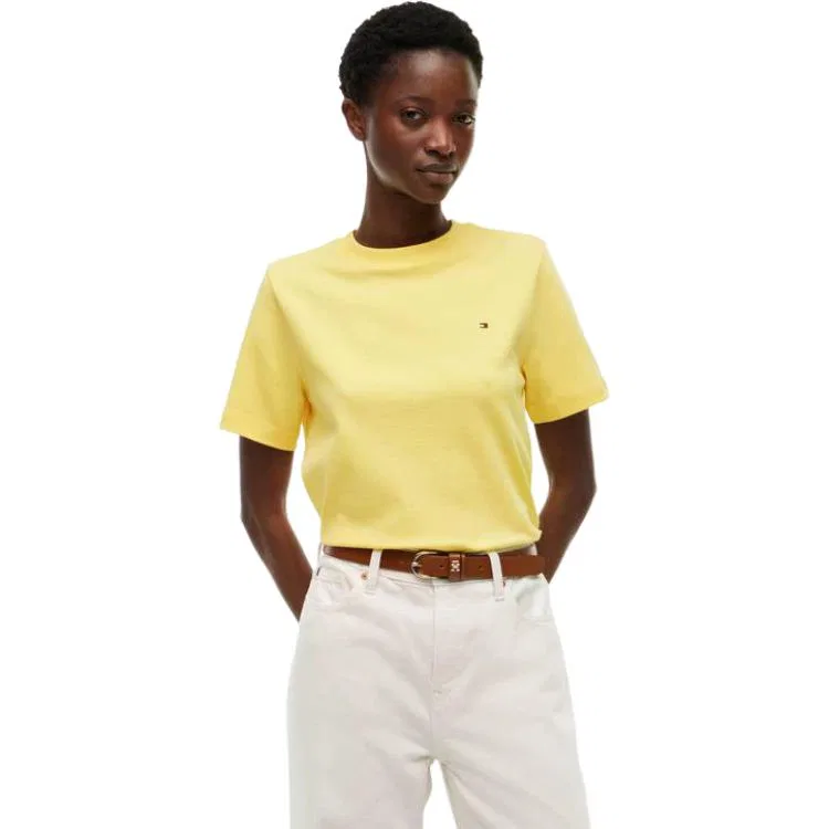 Женская футболка с круглым вырезом Apricot Yellow ZF0 Tommy Hilfiger, Apricot Yellow ZF0 — фото 3