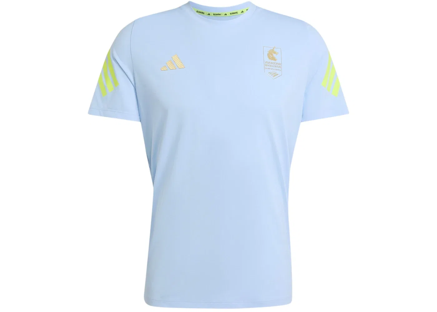 Мужская футболка с принтом Adidas Boston Marathon 2026 Tee, Glow Blue