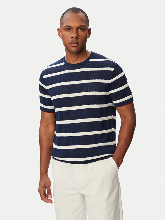 Свитер regular fit Breton Tommy Hilfiger, темно-синий