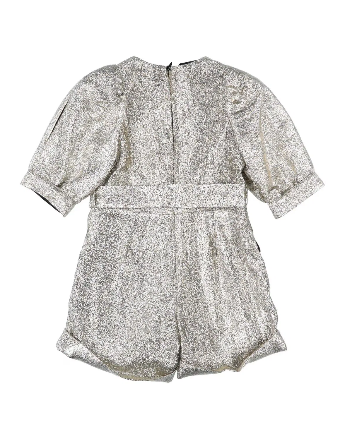 Детский комбинезон для девочек с пайетками Stella Mccartney Kids, платиновый — фото 2