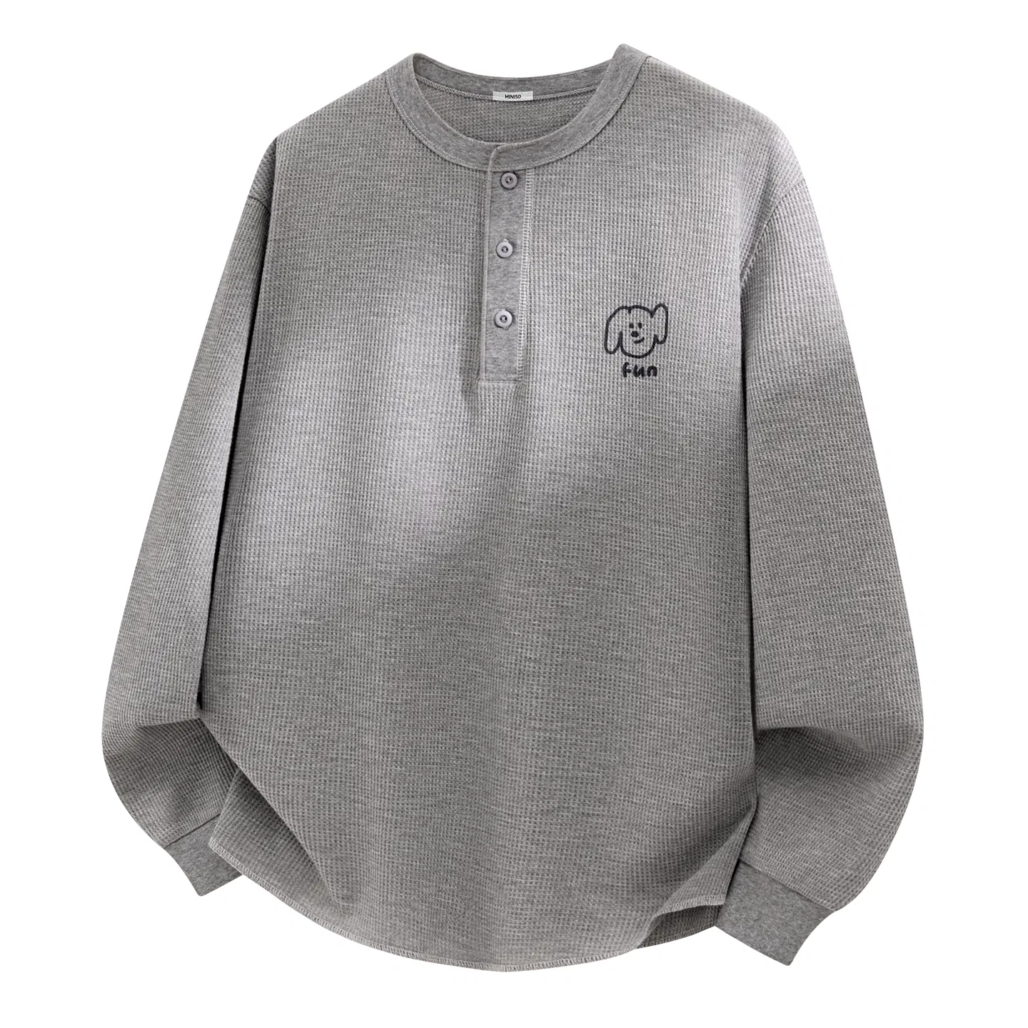 Детская футболка свободного кроя Henry Collar MINISO, Heather Gray