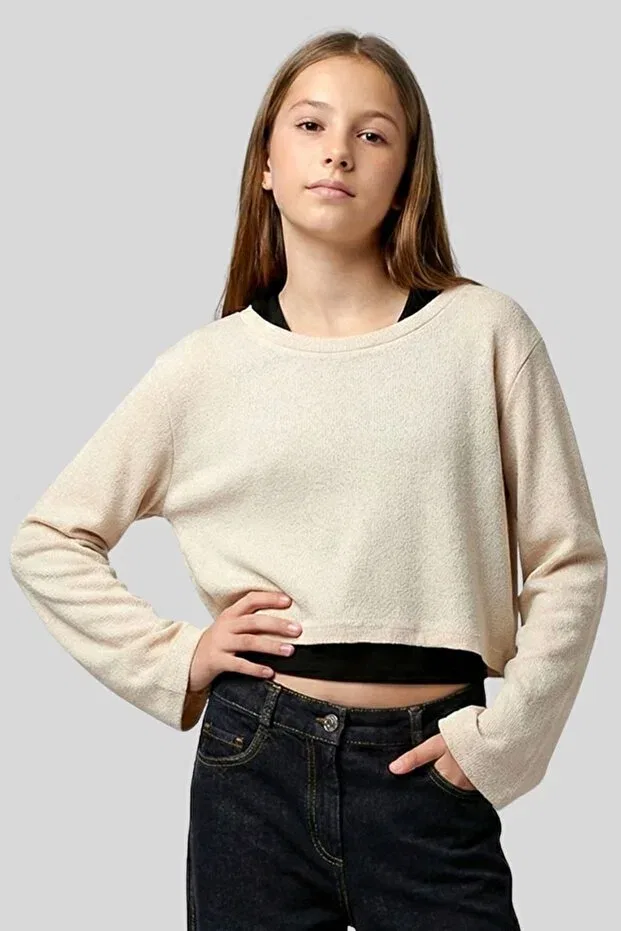 Детский комплект из свитшота и топа для девочек Ww Waka Waka Kids Store, Beige