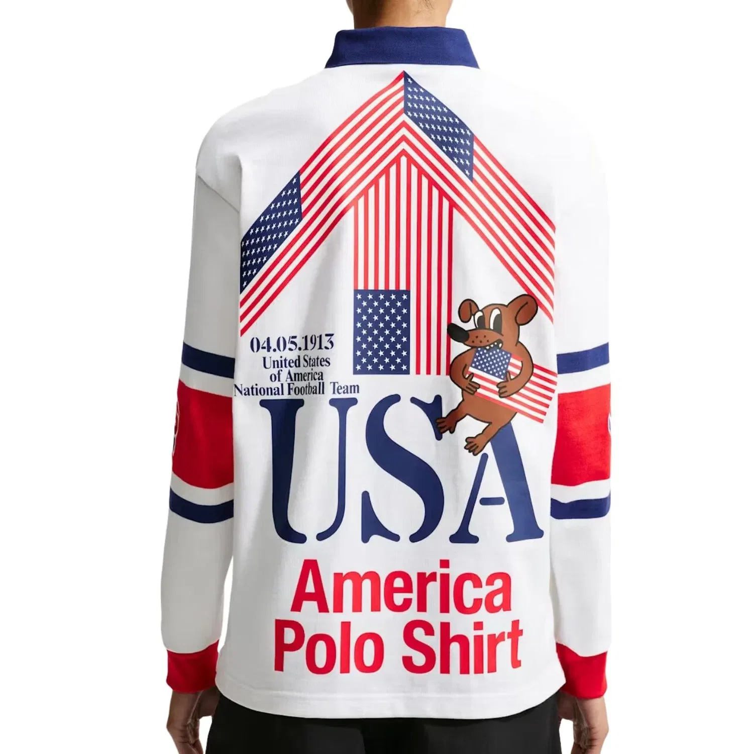 Мужское поло с длинным рукавом Nike x USA x V.A.A. Cryoshot, белый — фото 3