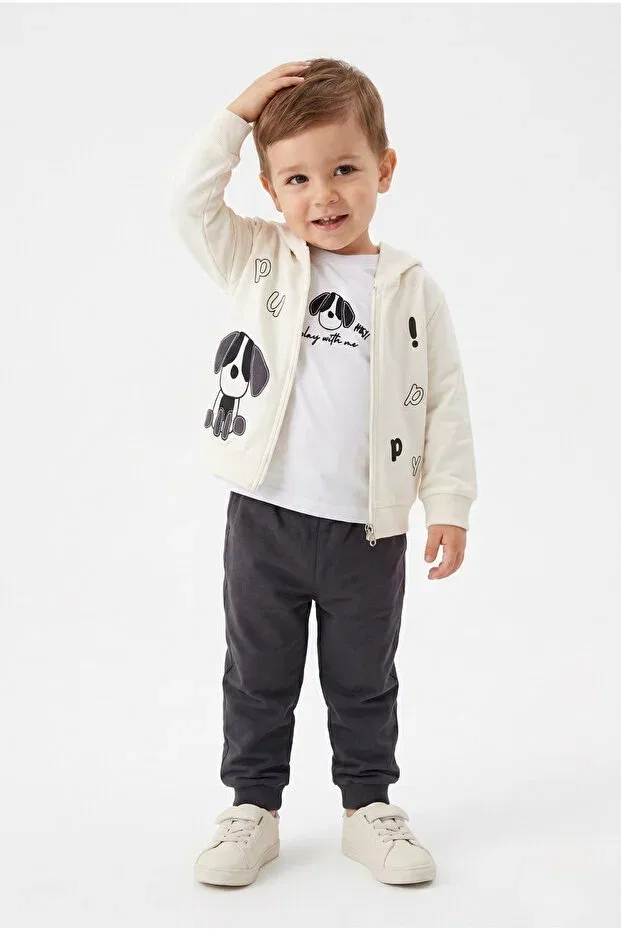 Детский спортивный костюм для мальчиков с вышивкой Toontoy, Smoke Grey