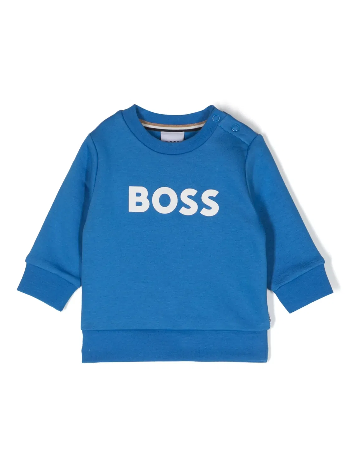 Свитшот с логотипом из хлопка BOSS, синий