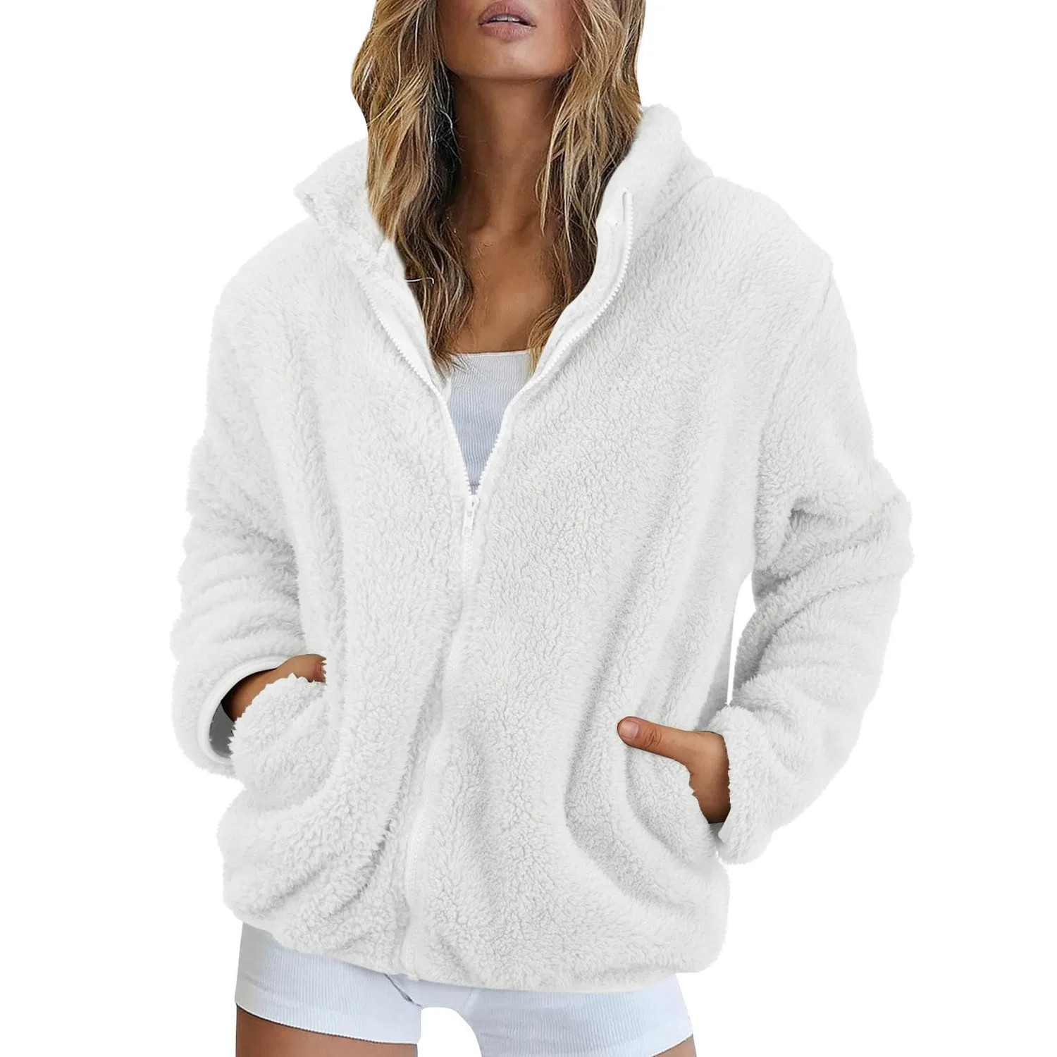 Женское зимнее пальто с принтом, модель Winter Sale, bianco — фото 2