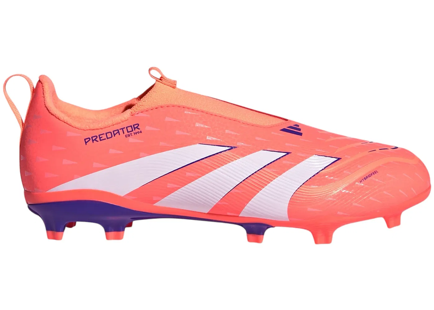 Детские бутсы Predator League Laceless FG/MG Adidas, Signal Coral Cloud White Beam Orange