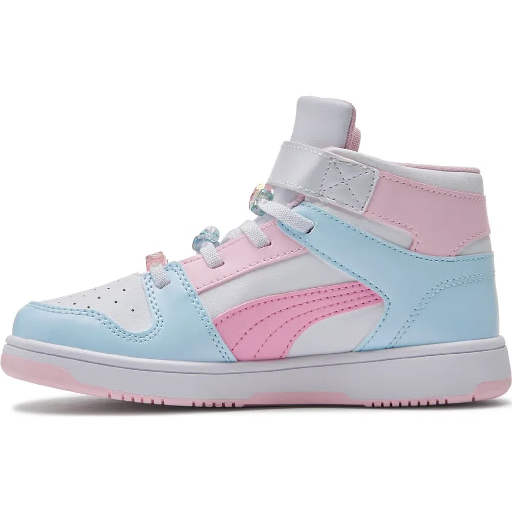 Детские высокие кроссовки Puma, Pink/Blue — фото 3