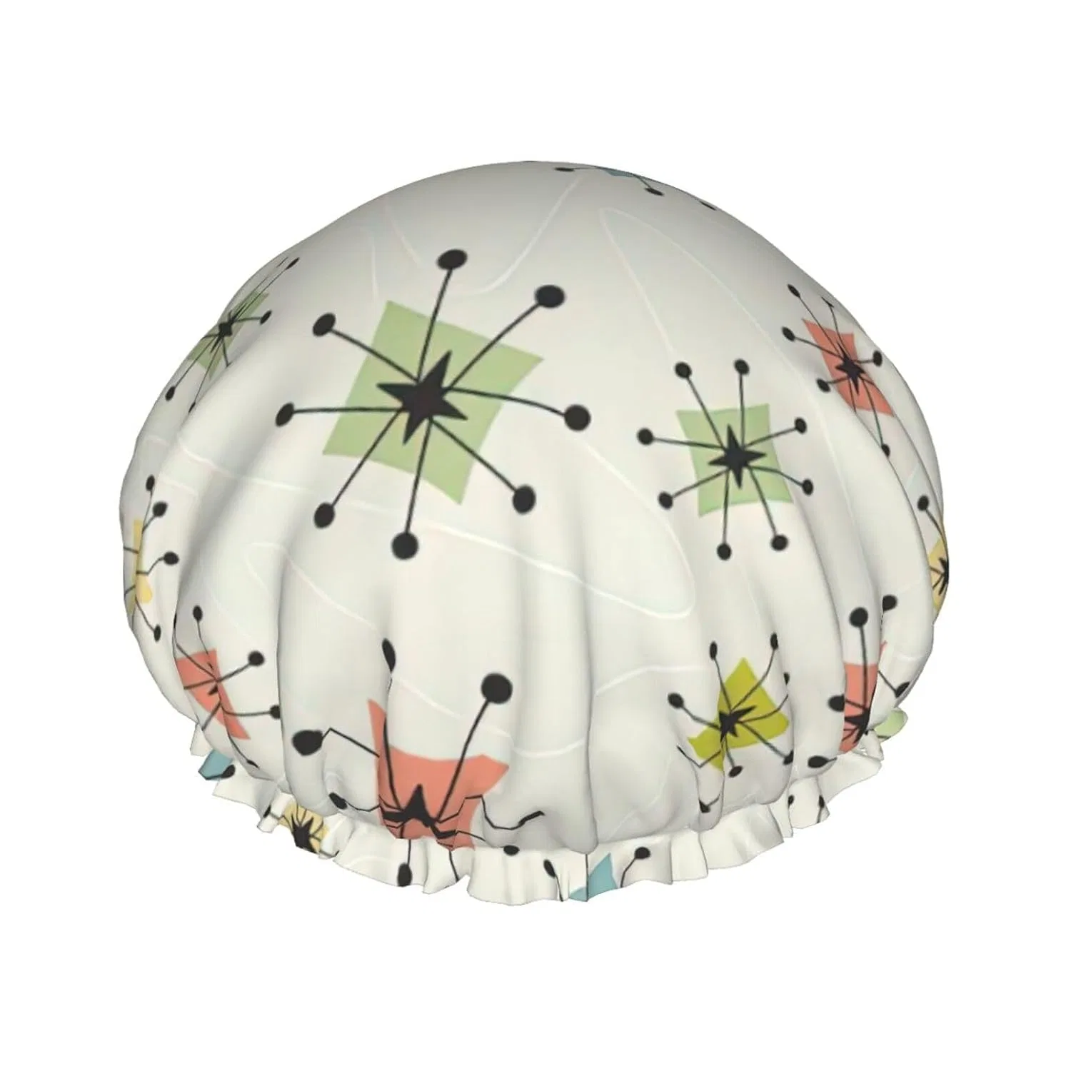 Шапочка для душа Atomic Stars Pattern, TYANG, двойной слой, водонепроницаемая
