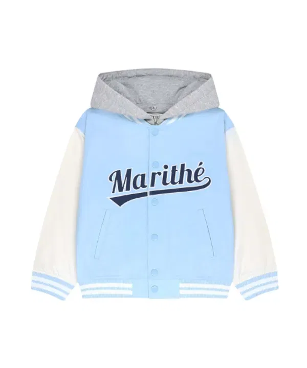 Куртка-бейсболка детская на кнопках, Kids detachable baseball jacket Marithe Kids, голубой — фото 2