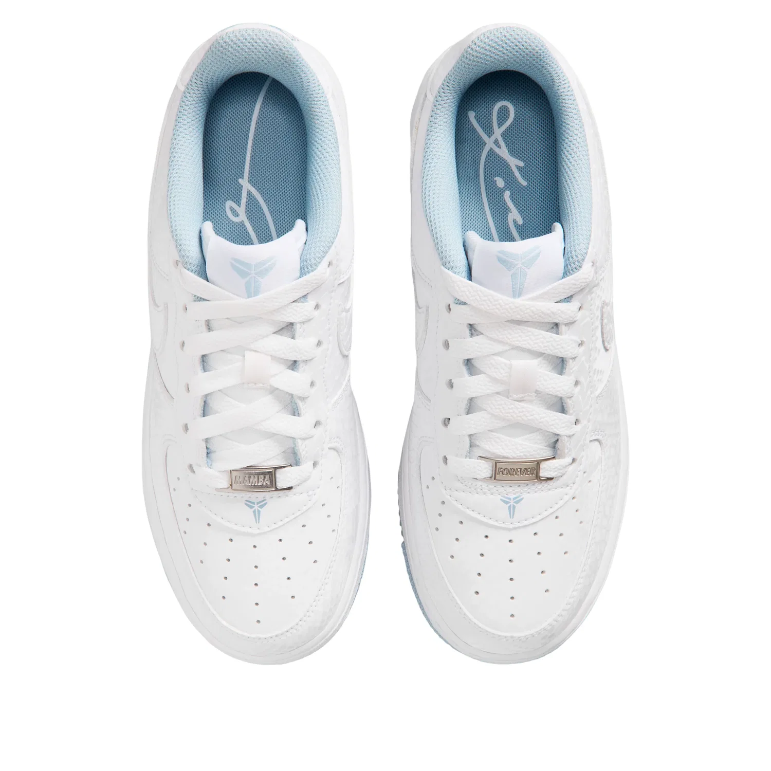Детские кроссовки с текстильным верхом Kobe Air Force 1 Low 'White Armory Blue' Nike, White/Armory Blue — фото 2