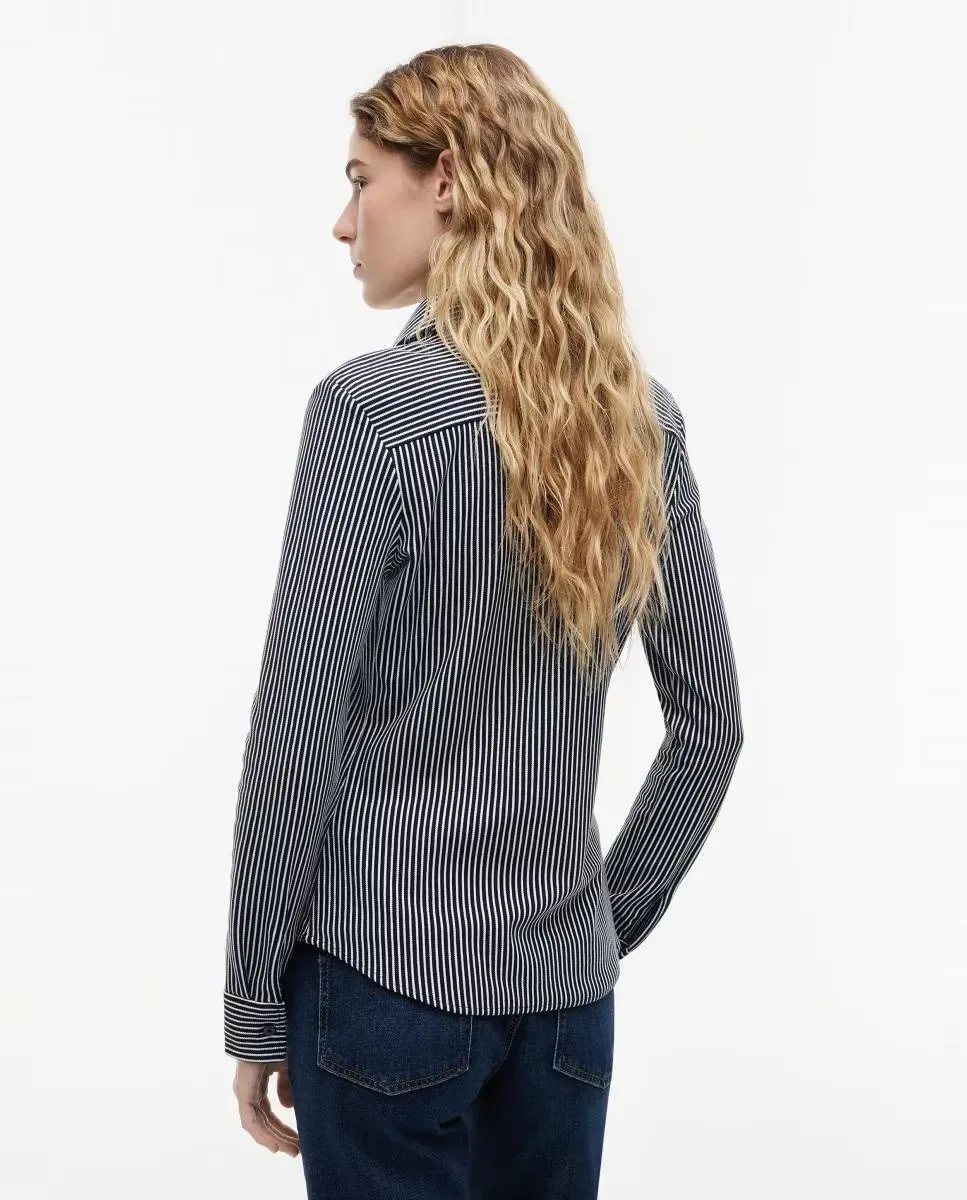 Женская рубашка из пике Slim Fit Tommy Hilfiger, Azul Marino — фото 4