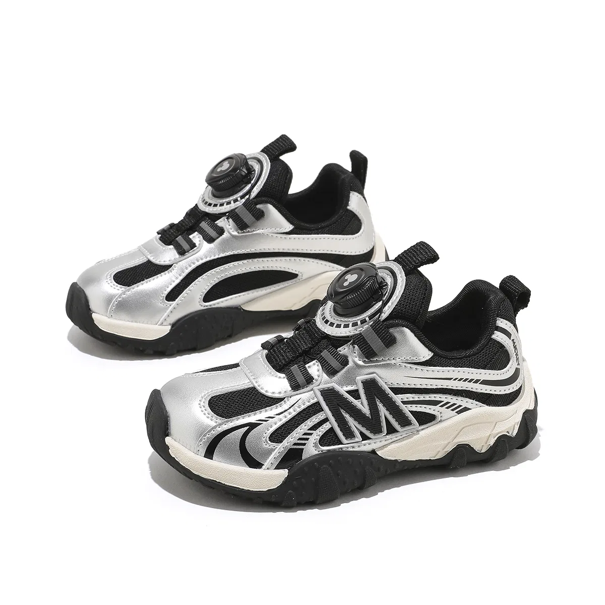 Детские беговые кроссовки из микрофибры и сетки Disney, Black Silver — фото 4