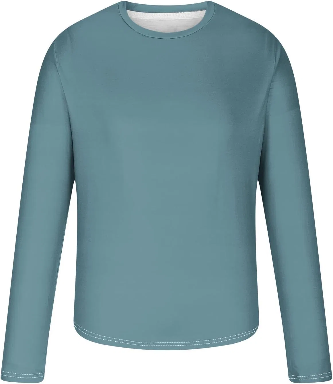 Мужская футболка с круглым вырезом длинный рукав, Light Blue — фото 3