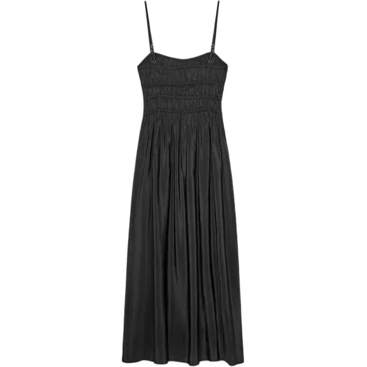 Женское платье-комбинация с квадратным вырезом, Black, ZARA — фото 3
