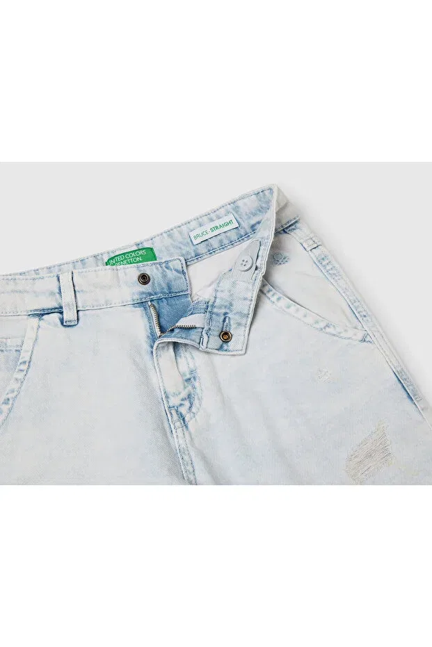 Детские шорты-бермуды для мальчиков из денима United Colors Of Benetton, Light Denim — фото 3