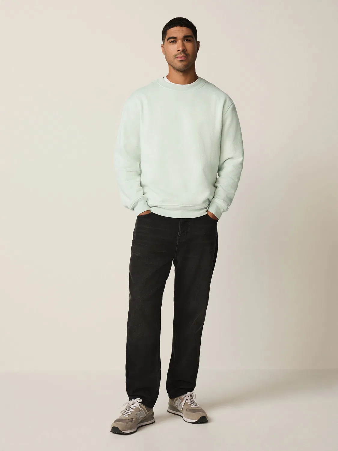 Свитшот свободного кроя, Heavyweight, Sage Green Marl Next — фото 2