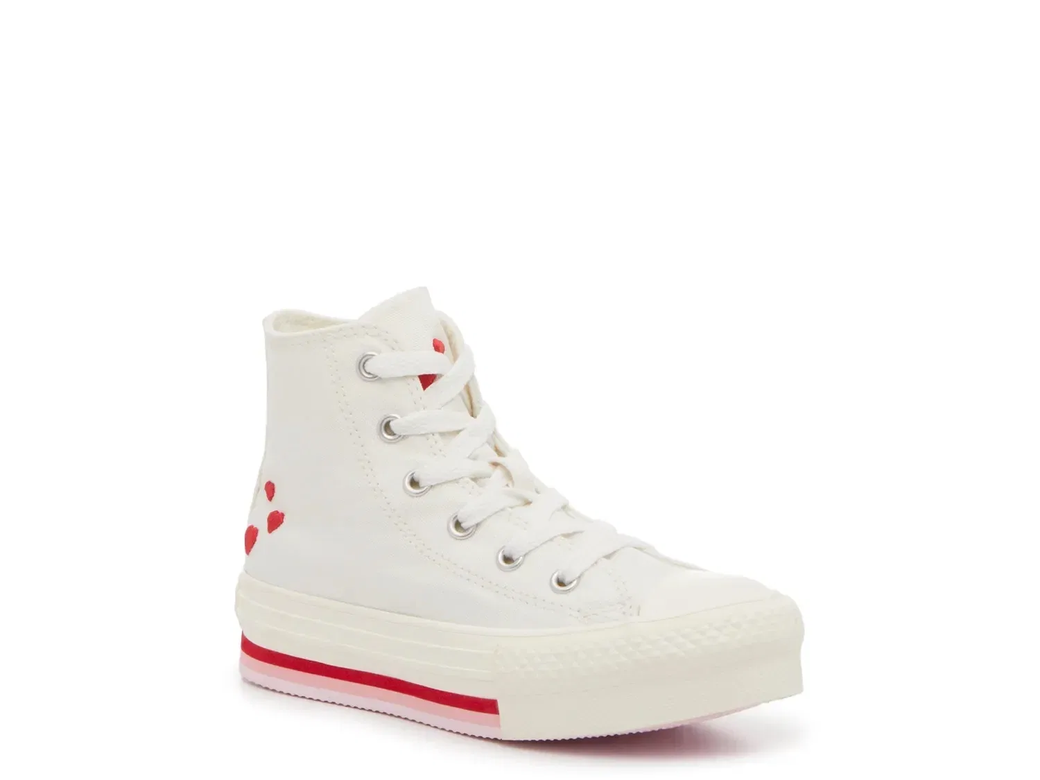 Кеды высокие Chuck Taylor All Star Platform с вышивкой, Converse, белый/розовый/красный