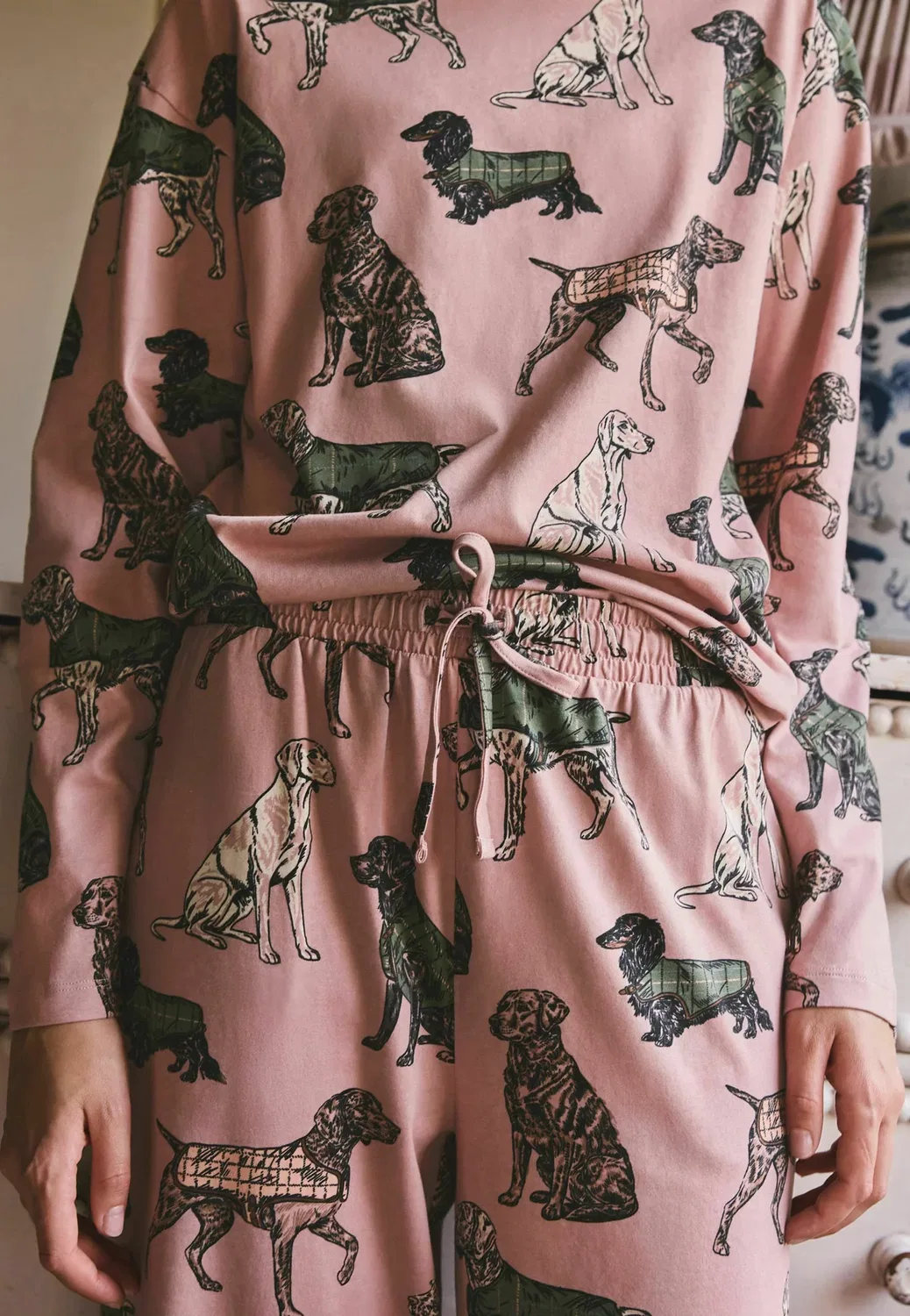 Пижамный комплект с длинными рукавами - пижамный комплект Next, Pink Dogs — фото 4