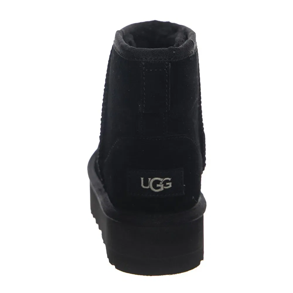 Детские ботинки для девочек и мальчиков на платформе Classic Mini Platform Ugg, Black — фото 4