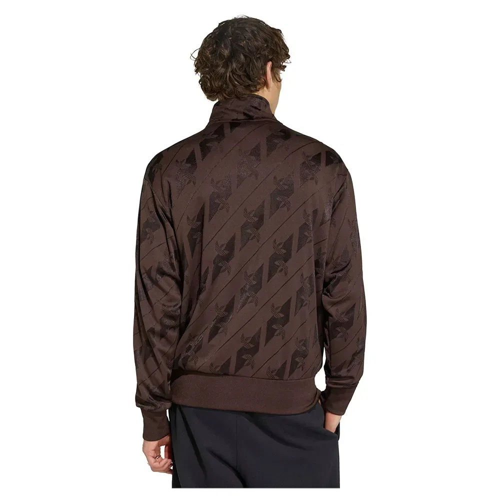Худи на молнии Monogram Firebird Adidas Originals, коричневый — фото 2