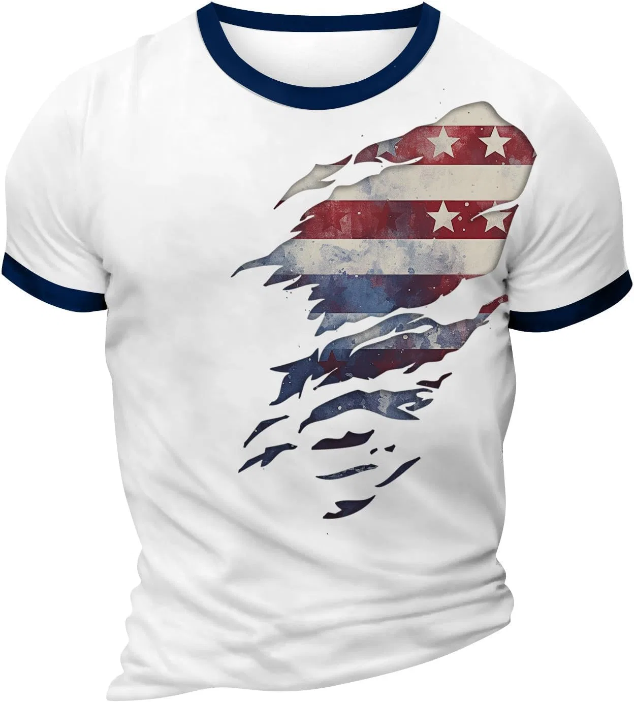 Мужская футболка с американским флагом Graphic Tees, White — фото 4