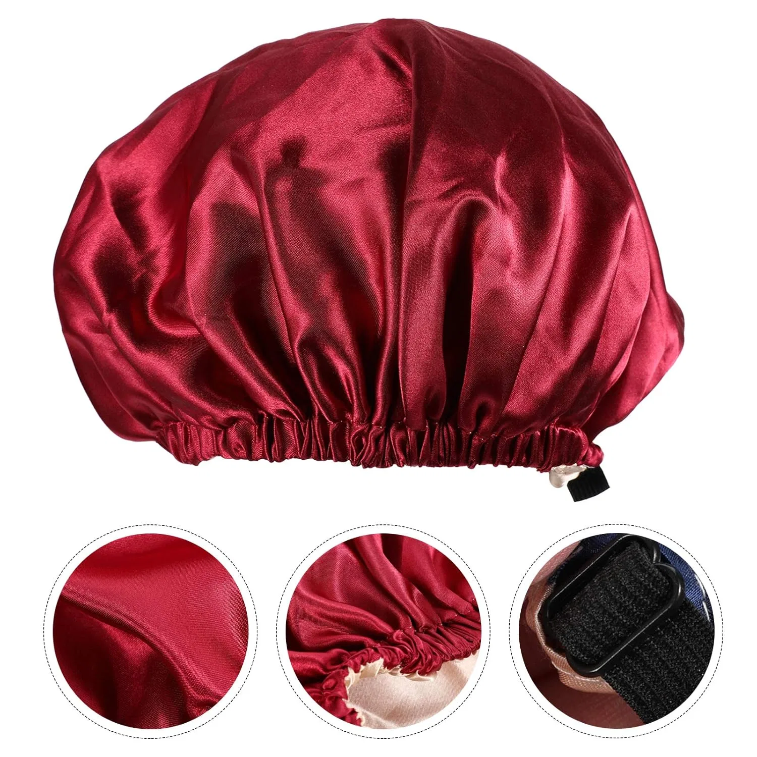 Шапочка для душа Satin 2 шт, Beavorty, Бордовый — фото 4