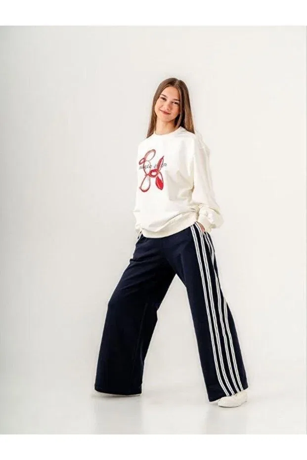 Детские свитшот для девочек с принтом Magic Printed Design Zekids, Ecru Red — фото 2