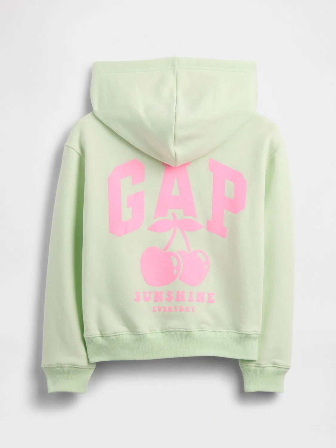 Худи на молнии Gap Relaxed Logo, зеленое — фото 2