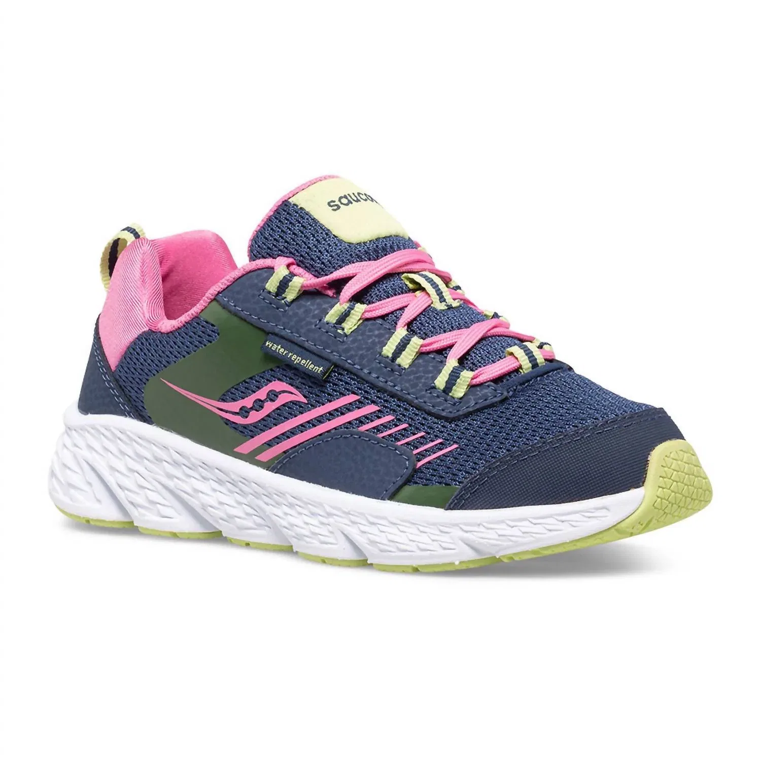 Детские кроссовки для девочек с шнуровкой Wind Sneakers SAUCONY, Shield Navy/Pink