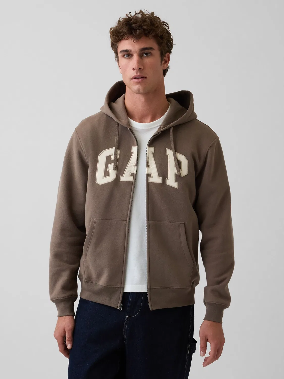 Худи, оверсайз Gap Logo Gap, коричневый