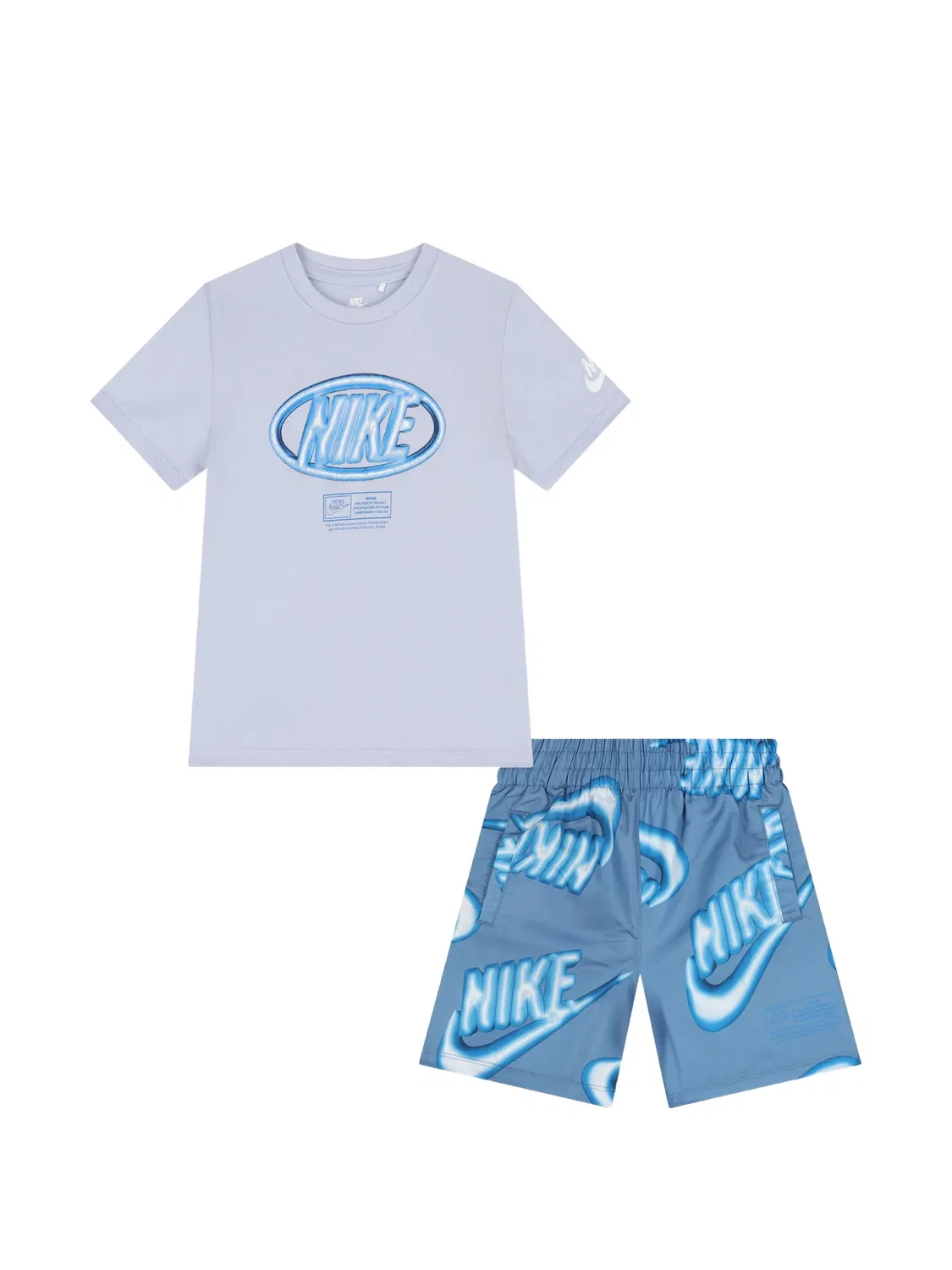 Комплект из футболки и шортов с логотипом Nike Kids, синий